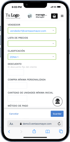 VentasxMayor B2B eCommerce optimized for mobile - mobile view